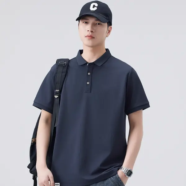 Áo polo nam lụa băng mỏng tay ngắn màu trơn – mẫu NOMAPOLB001